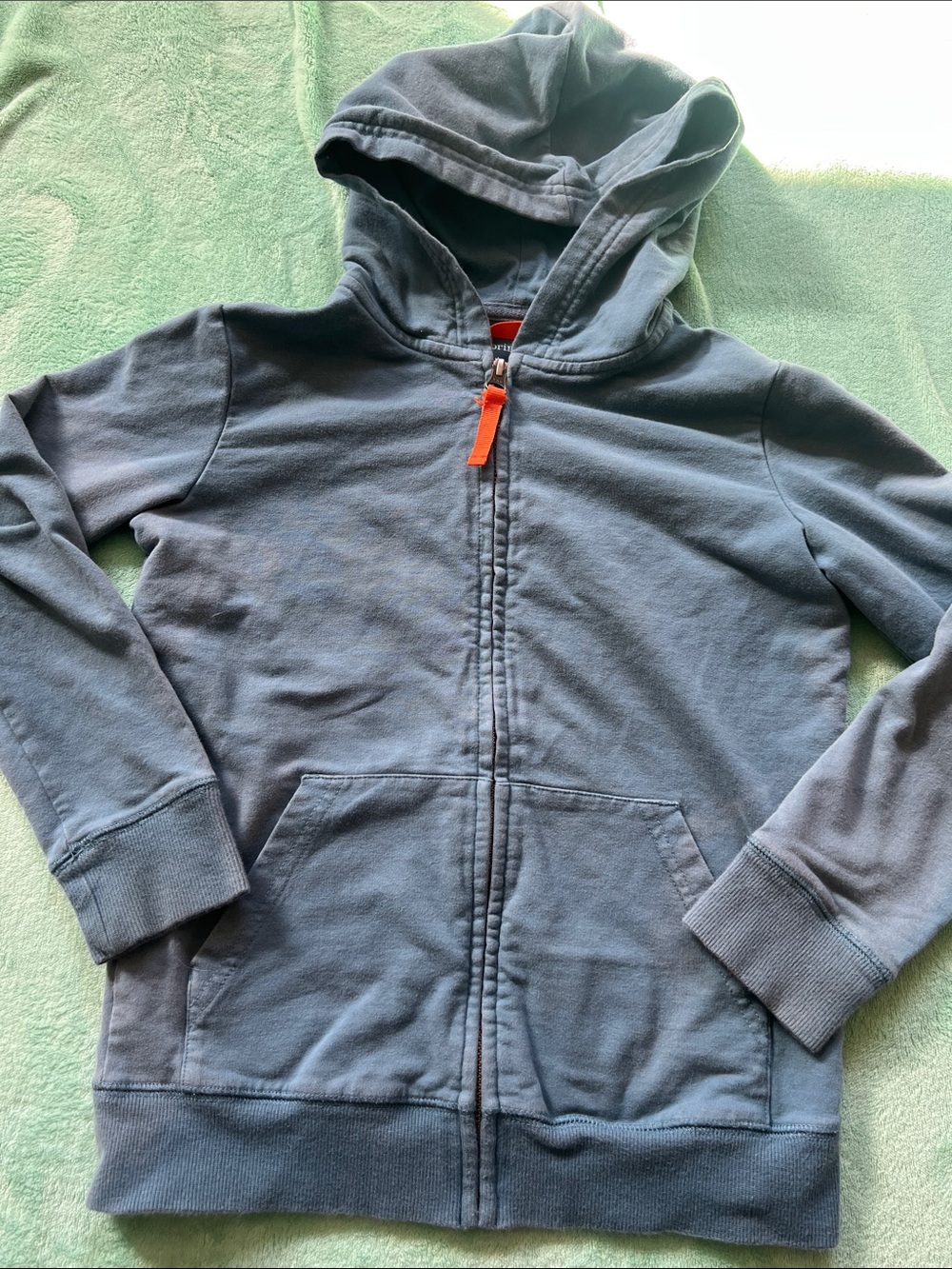 🏅 10/$10 Primary Kids Zip-Up Hoodie in Slate Blue with Orange Pull